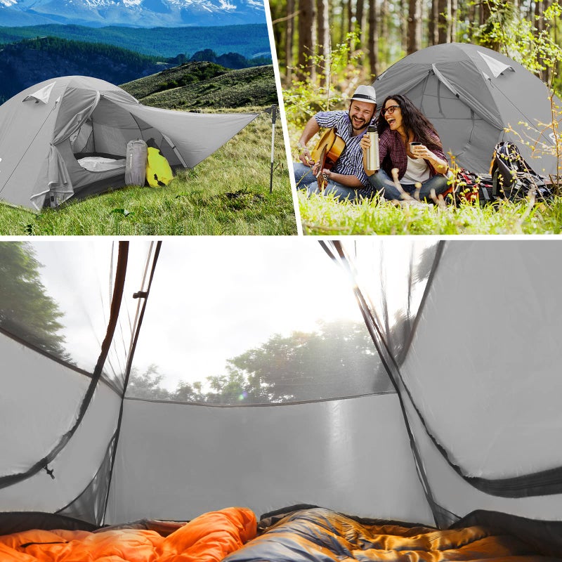 Bessport Camping Tent 2 Person Tent Waterproof Two Doors Backpacking Tent Easy Setup Lightweight for Outdoor, Hiking Mountaineering Travel - Image 5
